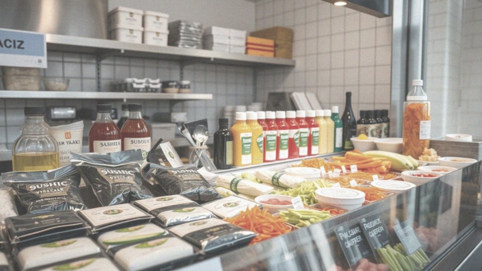 Jakie składniki są dostępne w sklepie sushi?